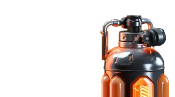 Изображение футуристической канистры с топливом, символизирующее энергию и усиление приветственного бонуса в Unlim интернет-казино.